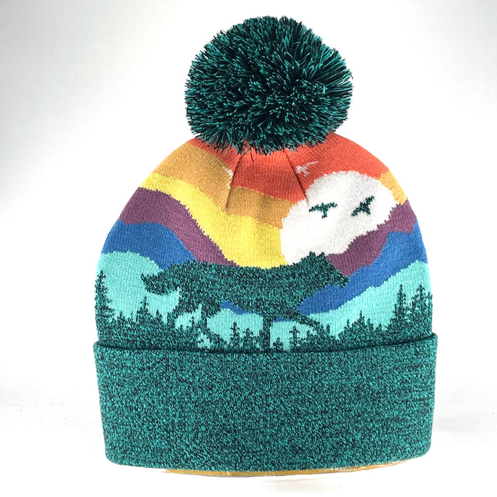 Gray Wolf Kids Beanie Hat – Warm Winter Knit Hat for Outdoor Adventure