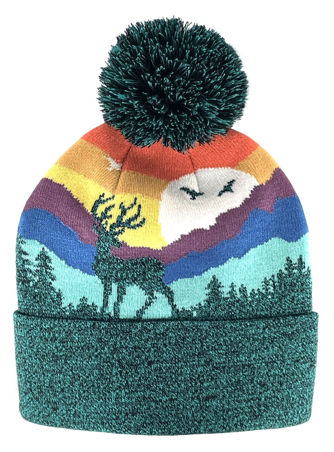 Kid Deer Pom Beanie Warm Winter Knit Hat for Outdoor Adventure