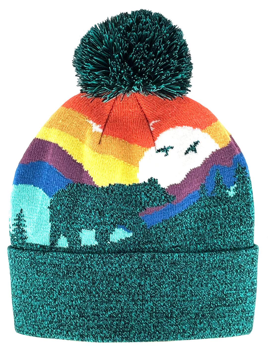 Kid Bear Pom Beanie Warm Winter Knit Hat for Outdoor Adventure
