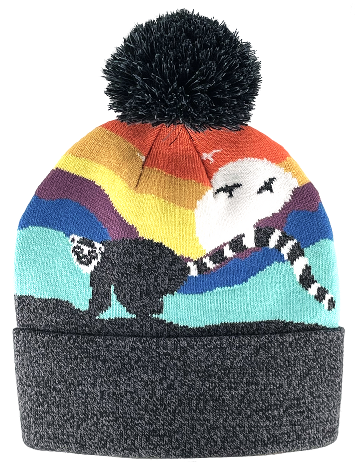 Ring-Tailed Lemur Kids Beanie Hat – Colorful Knit Winter Hat for Little Explorers