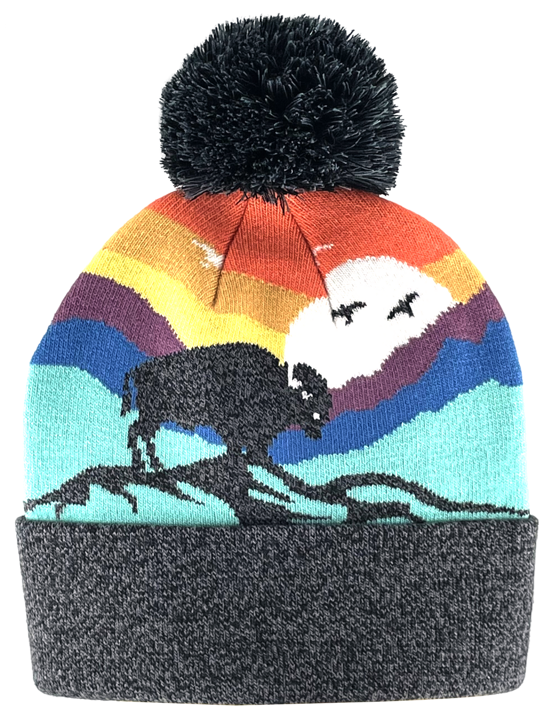 American Bison Kids Beanie Hat – Warm Knit Winter Hat for Little Adventurers