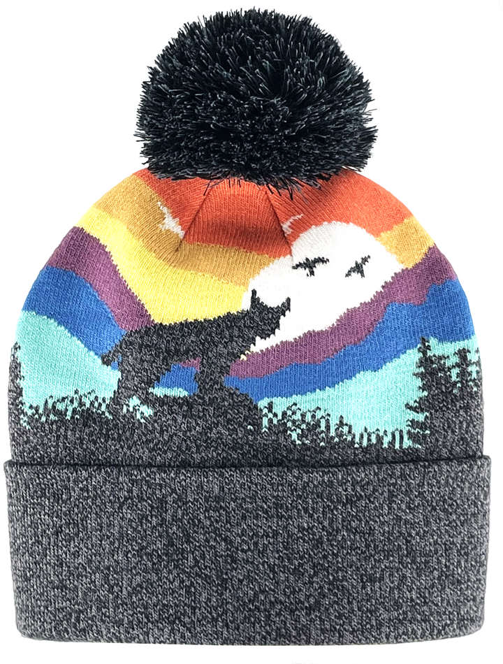 Kid Bobcat Pom Beanie – Warm Winter Mountain Knit Hat | Kids & Adult Beanie | Parent-Child Matching