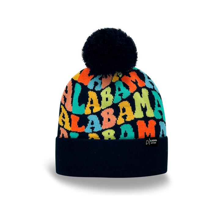 ALABAMA Colorful Pom Pom Beanie Hat - Warm Knitted Winter hat