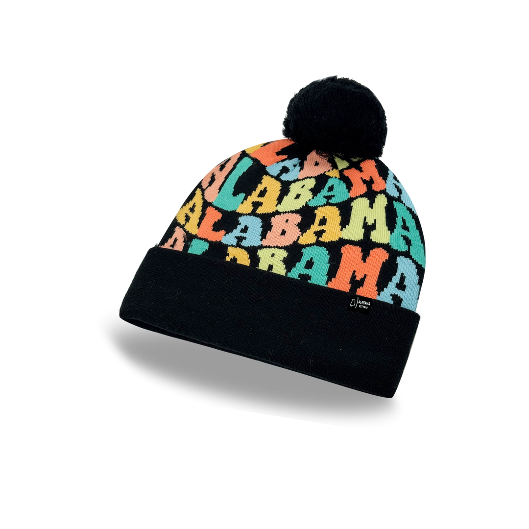 ALABAMA Colorful Pom Pom Beanie Hat - Warm Knitted Winter hat