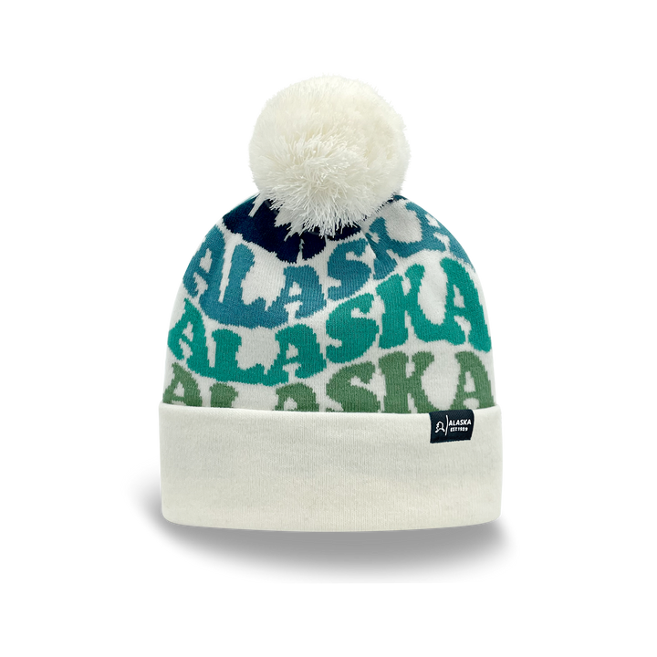 ALASKA Colorful Pom Pom Beanie - Warm Knitted Winter Hat