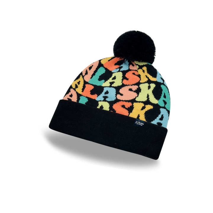 ALASKA Colorful Pom Pom Beanie - Warm Knitted Winter Hat