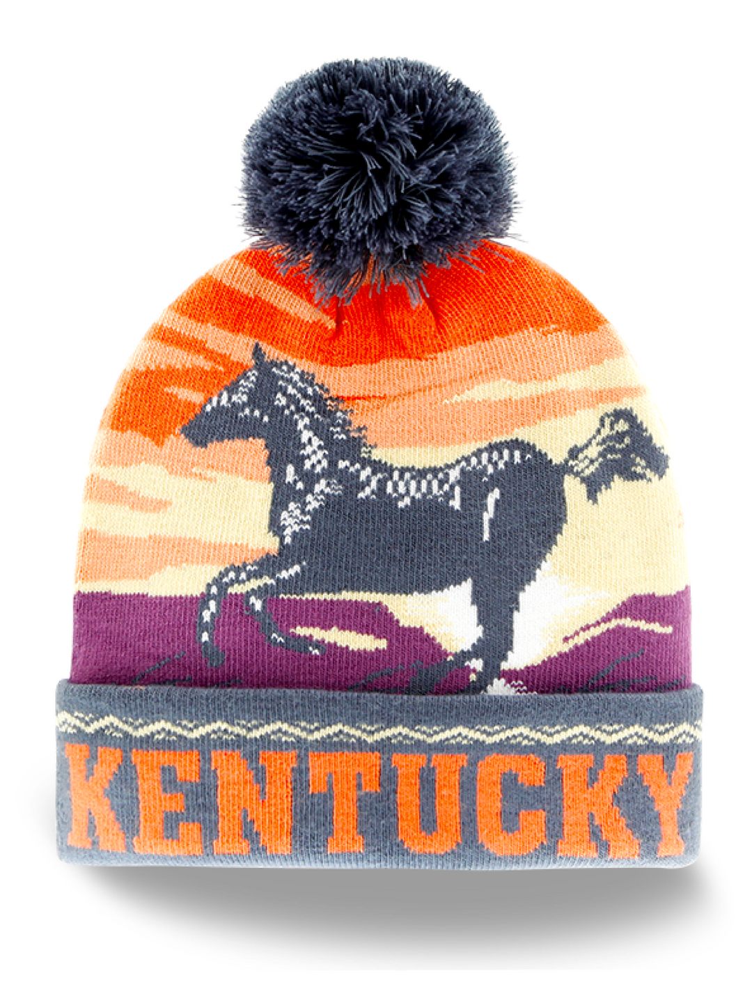 Kentucky Horse Adventure Knit Pom Beanie Souvenir Warm Winter Cap