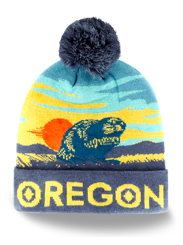Oregon Beaver Knit Beanie Hat with Pom Pom Winter Souvenir
