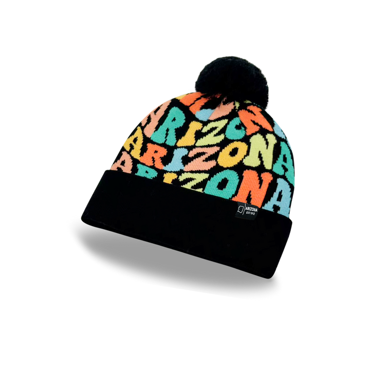 ARIZONA Colorful Pom Pom Beanie - Warm Knitted Winter Hat