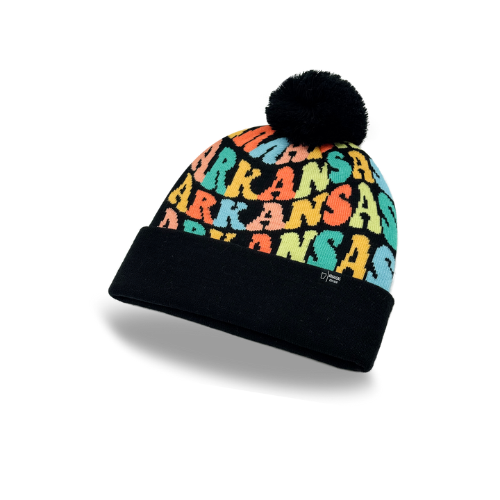 ARKANSAS Colorful Pom Pom Beanie - Warm Knitted Winter Hat