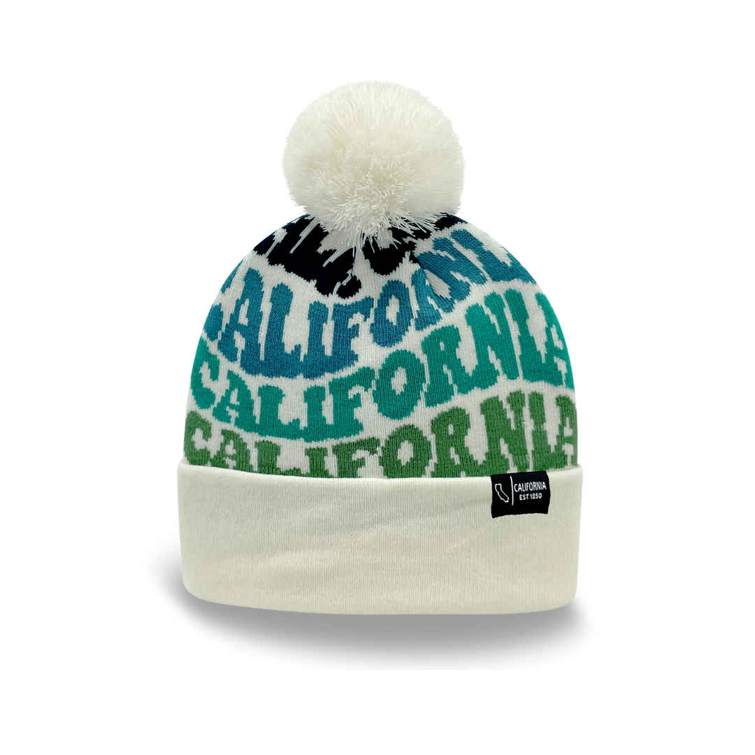 CALIFORNIA Colorful Pom Pom Beanie - Warm Knitted Winter Hat