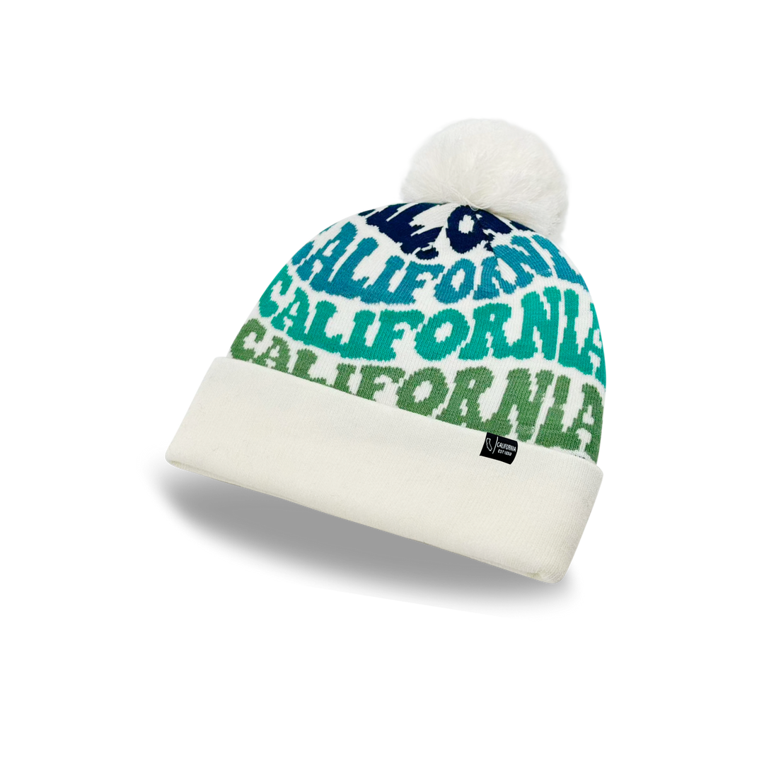 CALIFORNIA Colorful Pom Pom Beanie - Warm Knitted Winter Hat