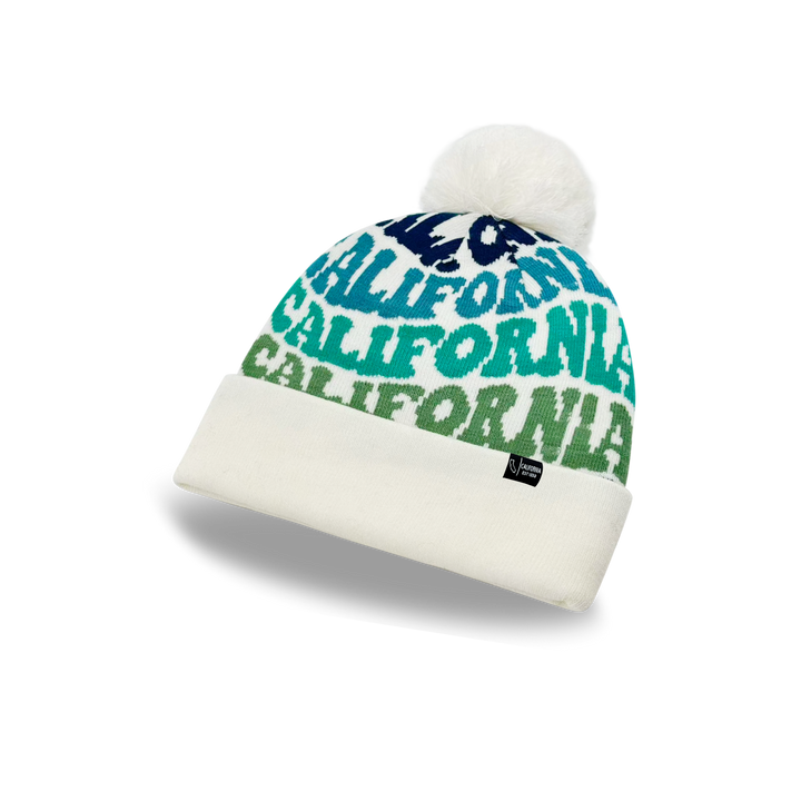 CALIFORNIA Colorful Pom Pom Beanie - Warm Knitted Winter Hat