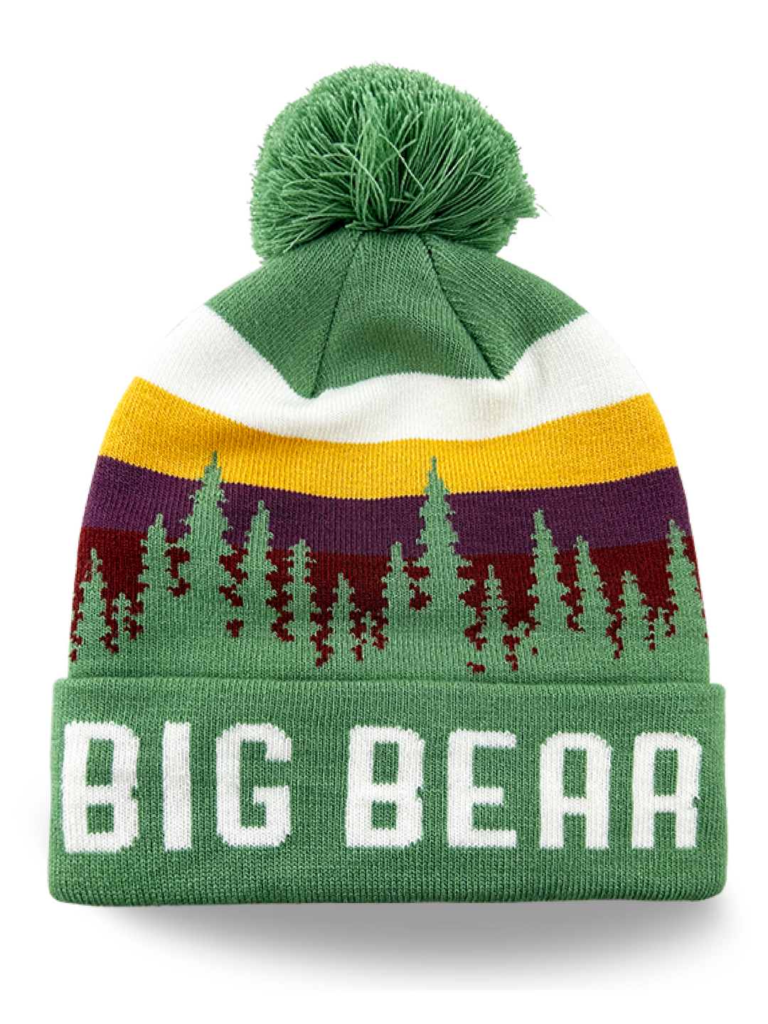 Big Bear Forest Adventure Knit Beanie Hat with Pom Souvenir Gift