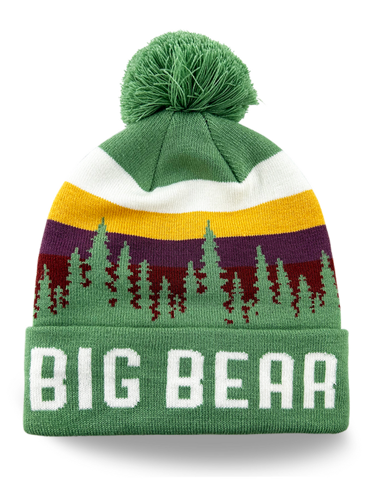 Big Bear Forest Adventure Knit Beanie Hat with Pom Souvenir Gift