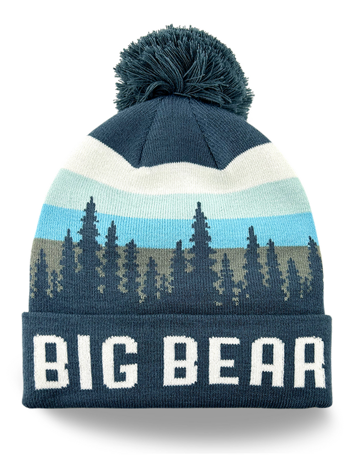 Big Bear Forest Adventure Knit Beanie Hat with Pom Souvenir Gift