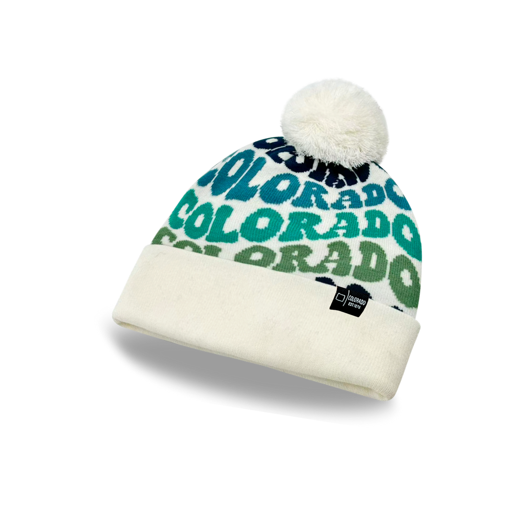 COLORADO Colorful Pom Pom Beanie - Warm Knitted Winter Hat