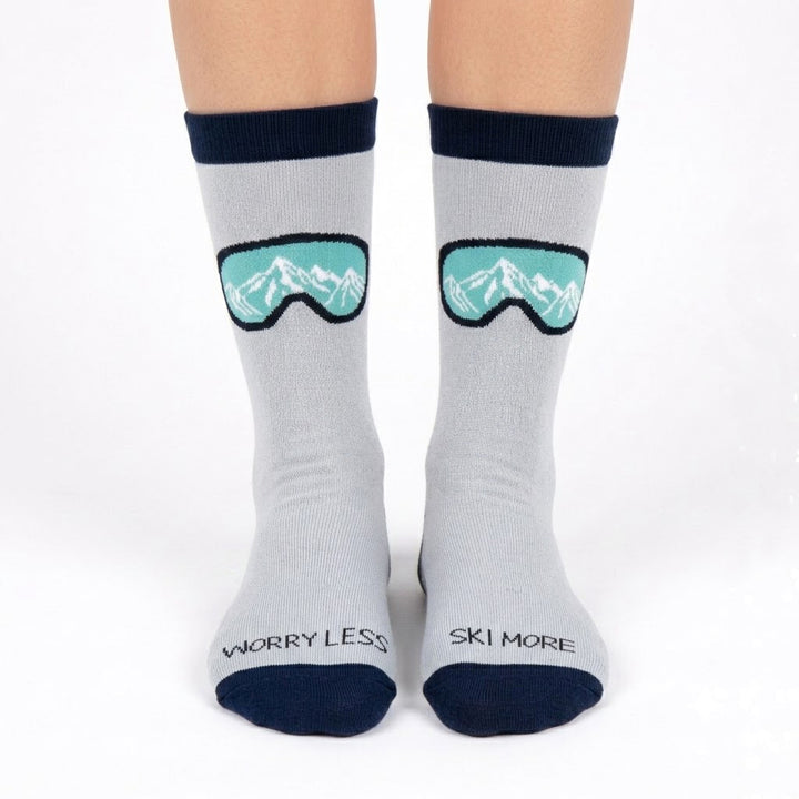 Men's Ski Goggles Crew Socks – Mountain Winter Sports Cotton Crew Socks | Ski Resort Gift Socks