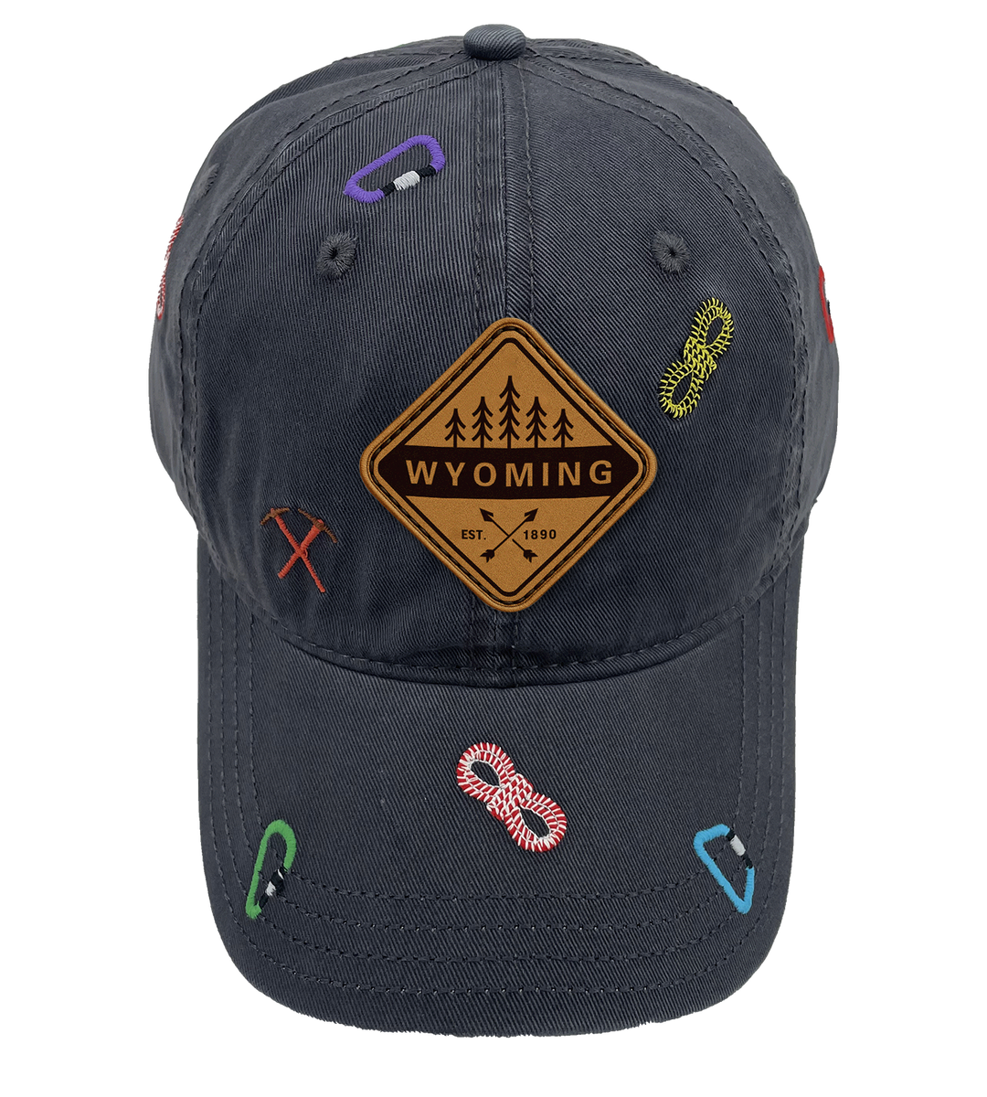 Wyoming Baseball Cap Outdoor Hiking Adventure Hat Adjustable Souvenir Travel Gift Embroidered Design