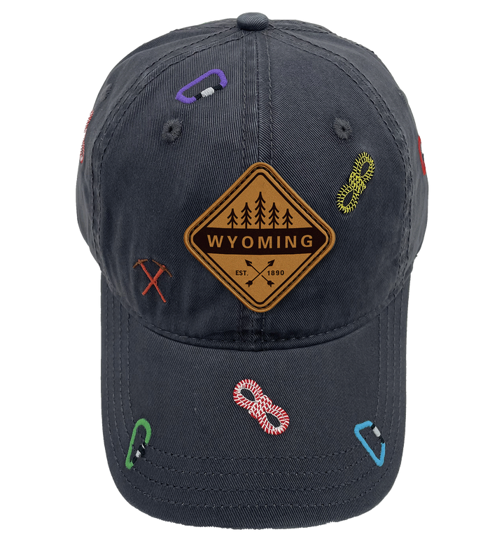 Wyoming Baseball Cap Outdoor Hiking Adventure Hat Adjustable Souvenir Travel Gift Embroidered Design