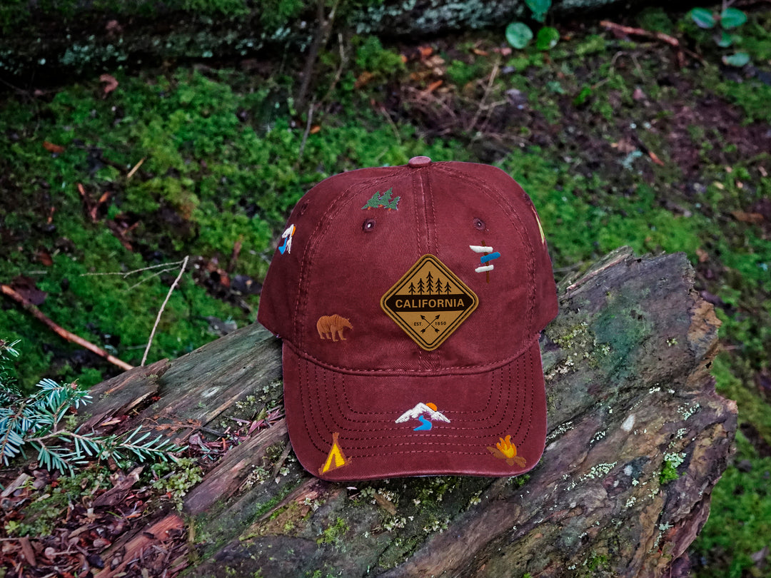 California Wilderness Camping Baseball Cap