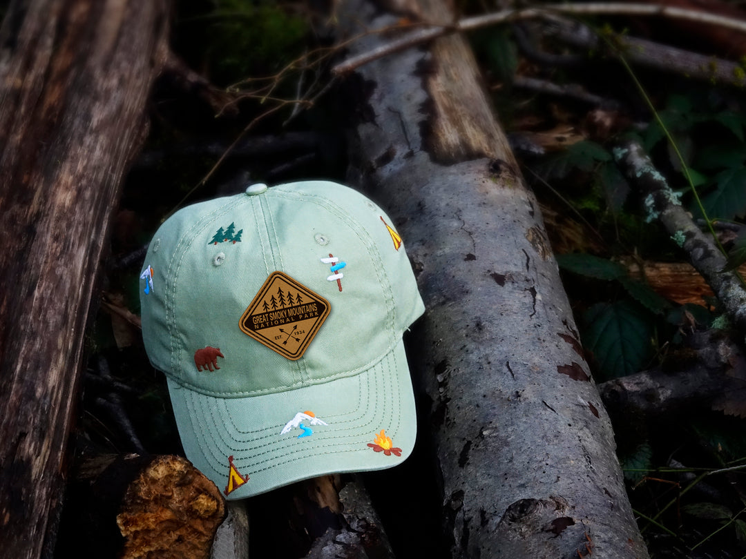Great Smoky Wilderness Camping Baseball Cap