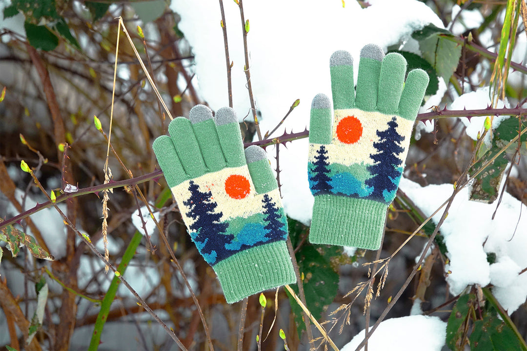 Forest Glow Knit Gloves