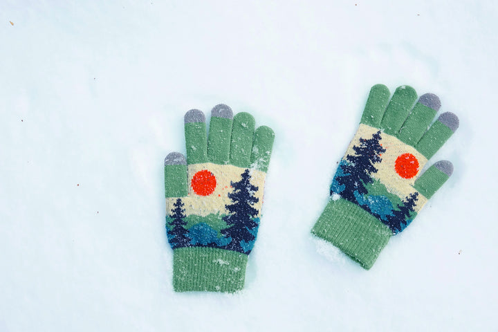 Forest Glow Knit Gloves