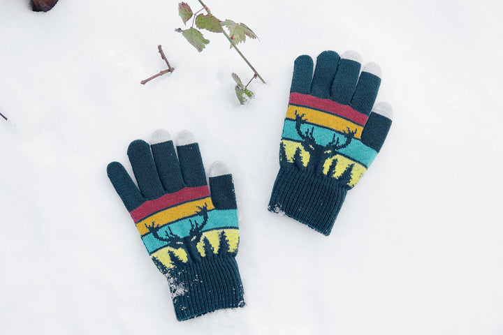 Dawn's Crest Stag Knit Gloves