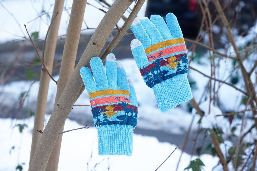 Stag's Sunset Knit Gloves