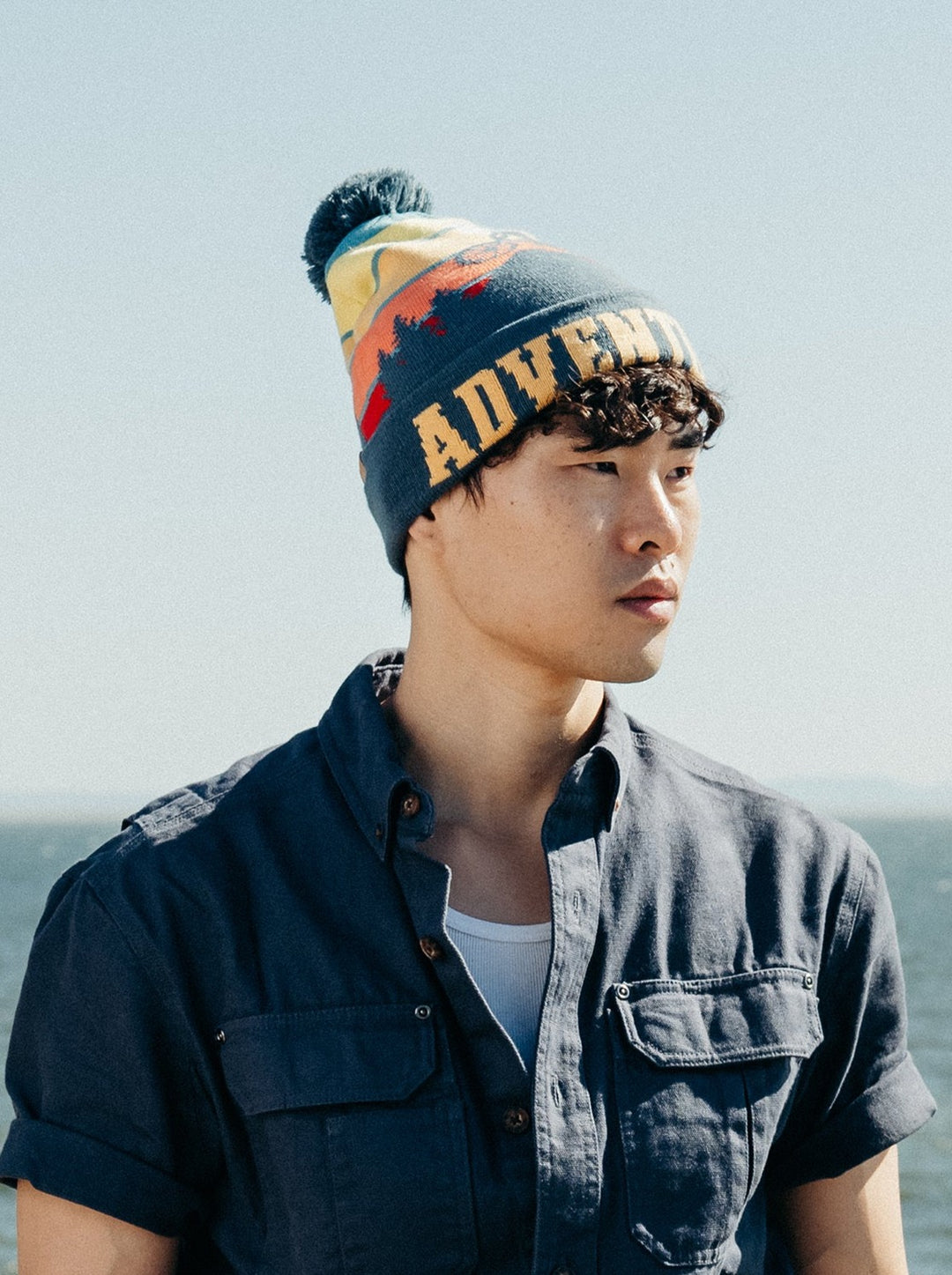 Adventure Beanie Knit Winter Hat with Pom Pom for Cycling Hiking Outdoor Sports