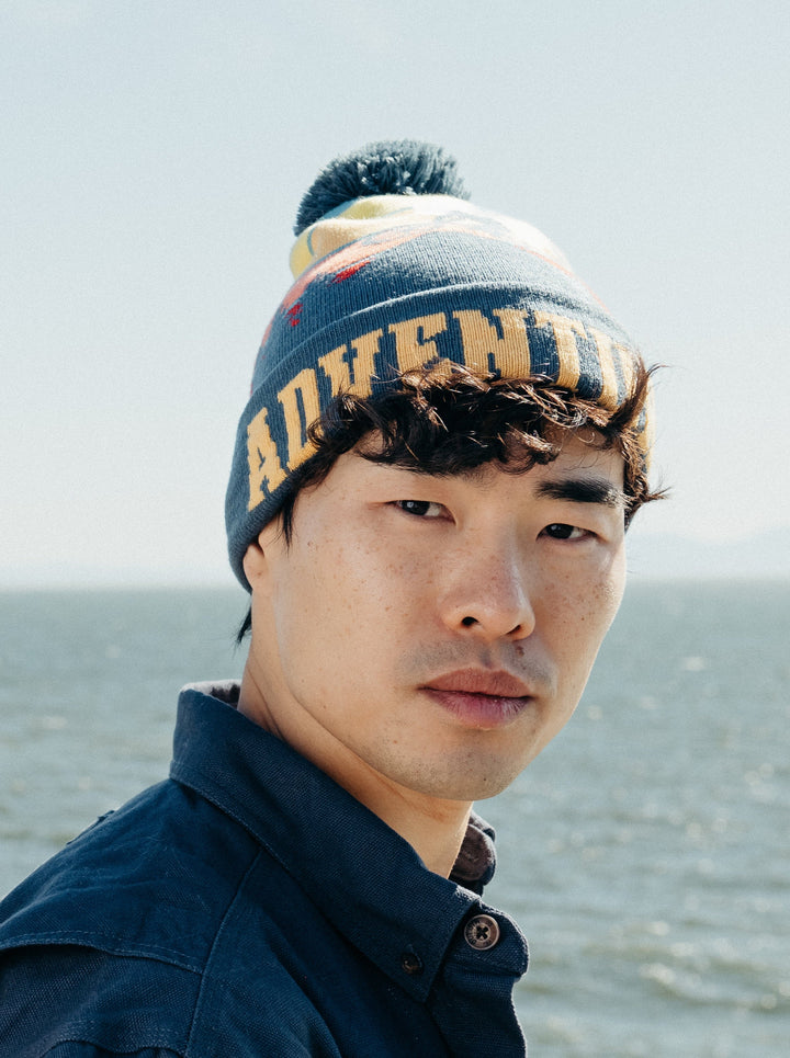 Adventure Beanie Knit Winter Hat with Pom Pom for Cycling Hiking Outdoor Sports