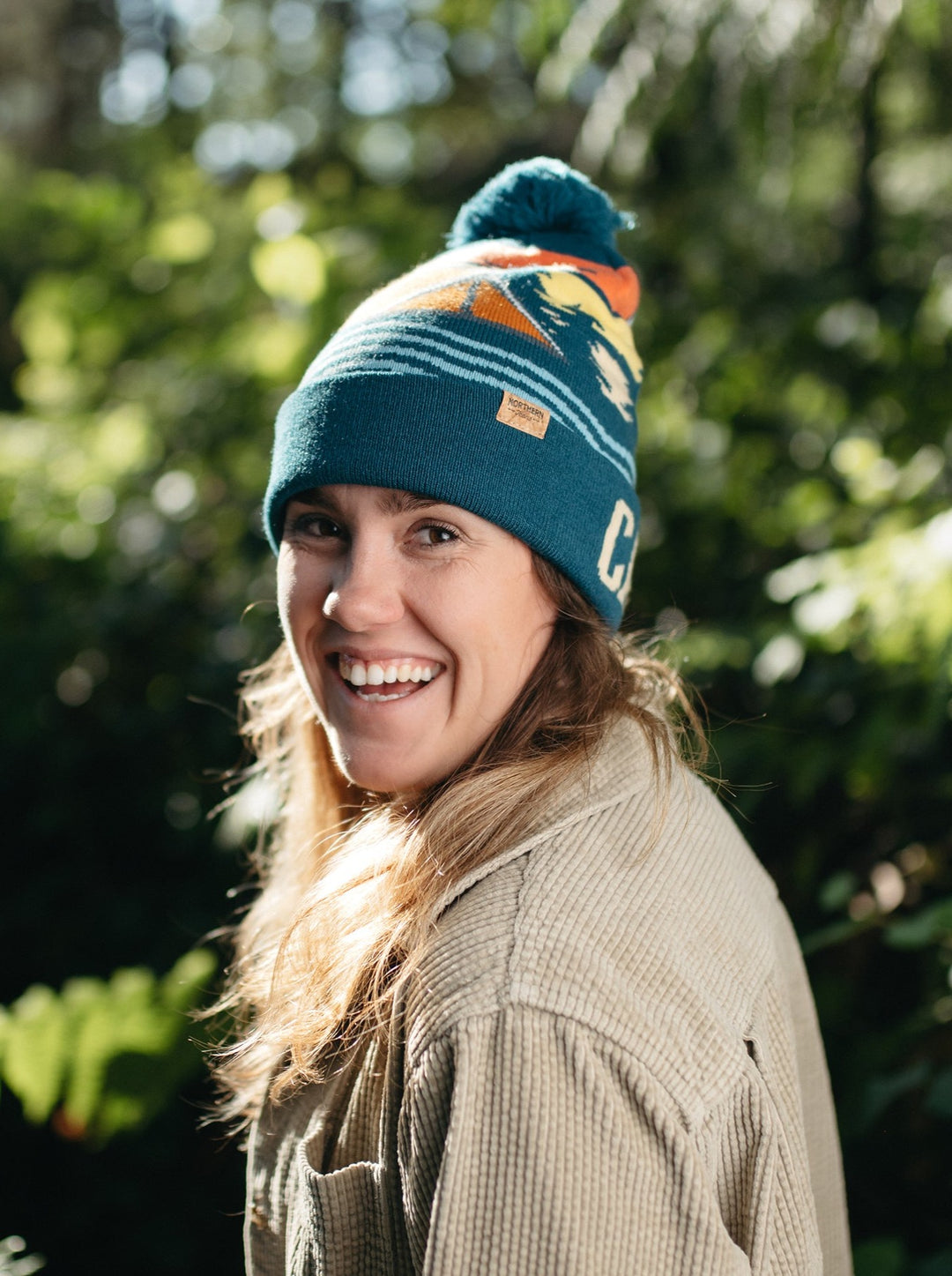Camp Life Knit Beanie with Pom Pom, Outdoor Camping Winter Hat