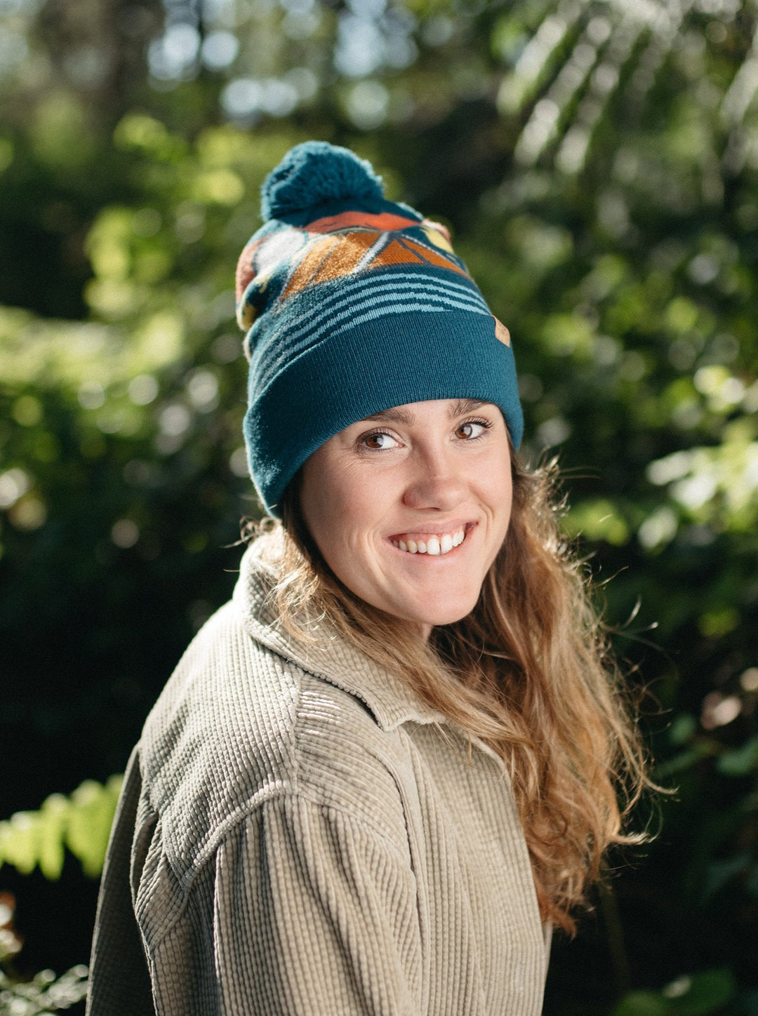 Camp Life Knit Beanie with Pom Pom, Outdoor Camping Winter Hat