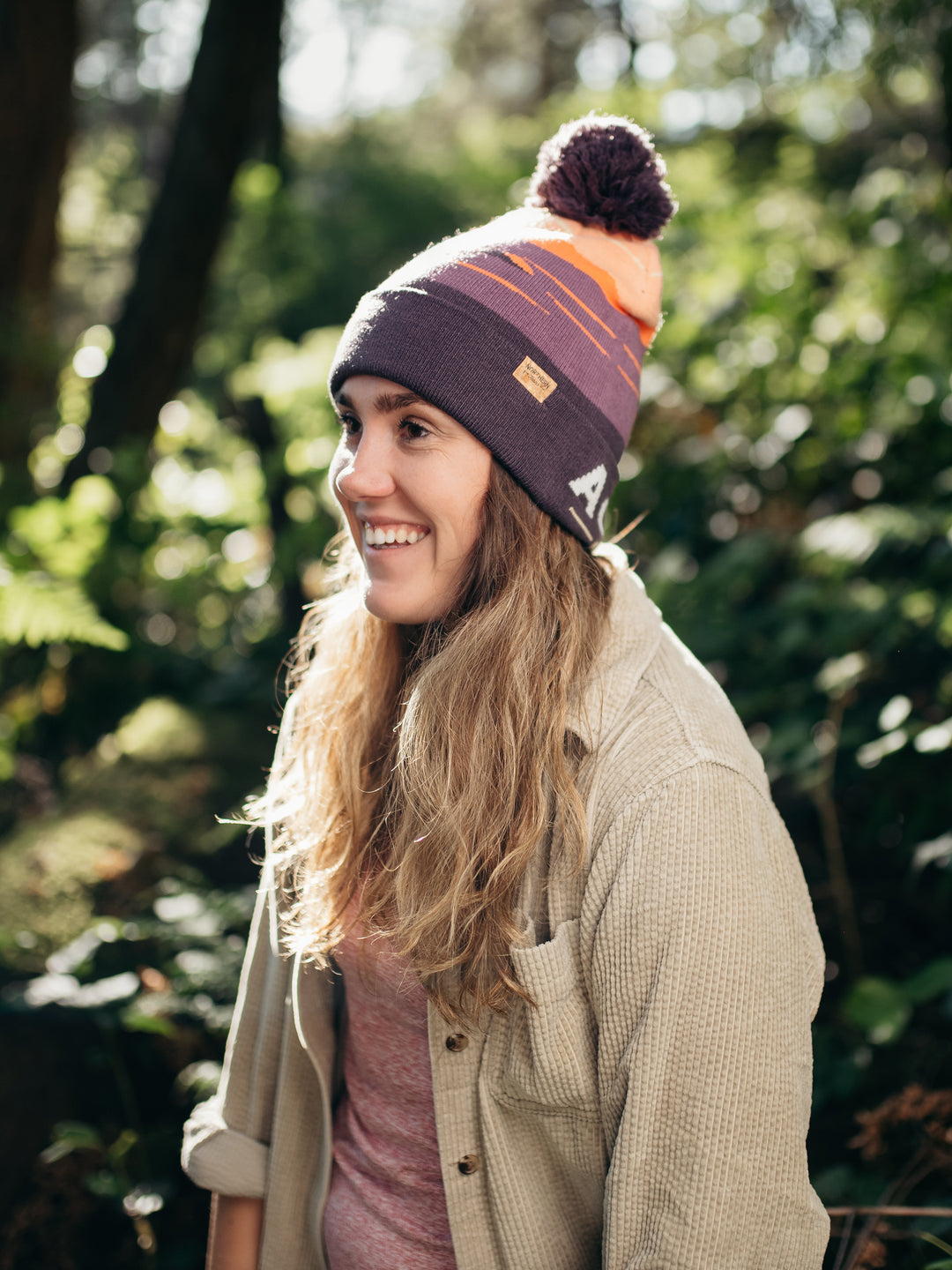 Acadia National Park Beanie Hat with Puffin Pom Pom Winter Knit Cap Outdoor Hiking Hat