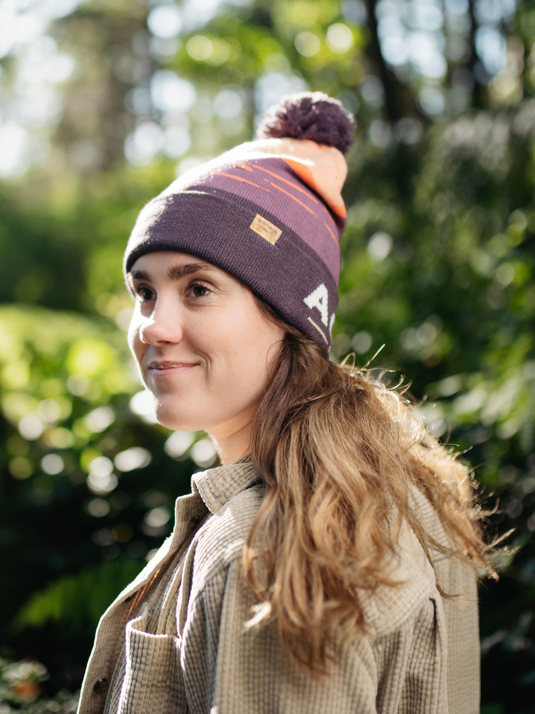 Acadia National Park Beanie Hat with Puffin Pom Pom Winter Knit Cap Outdoor Hiking Hat