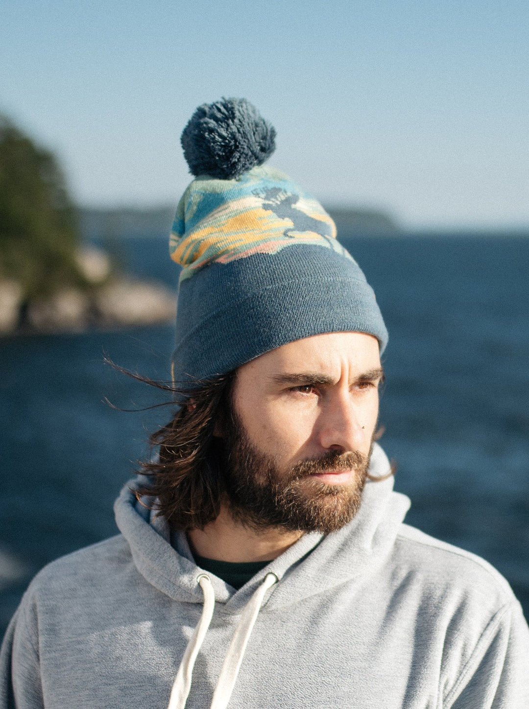 Denali National Park Beanie Winter Knit Hat with Pom Pom Warm Souvenir