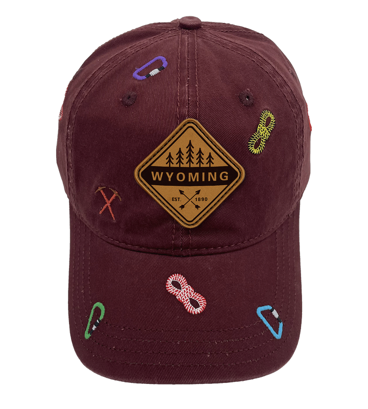 Wyoming Baseball Cap Outdoor Hiking Adventure Hat Adjustable Souvenir Travel Gift Embroidered Design