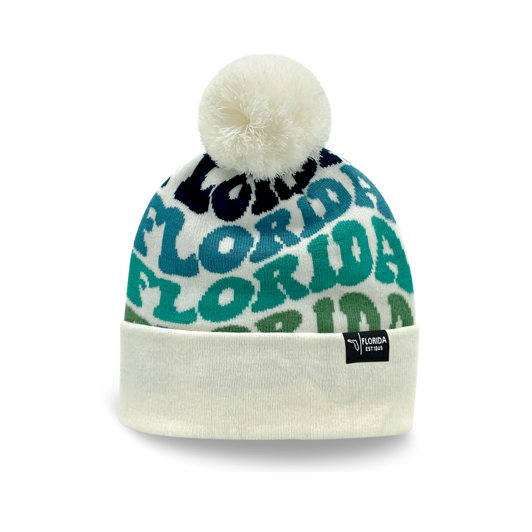 FLORIDA Colorful Pom Pom Beanie - Warm Knitted Winter Hat