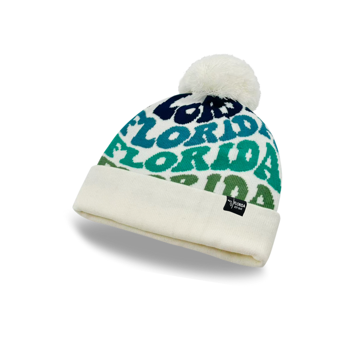 FLORIDA Colorful Pom Pom Beanie - Warm Knitted Winter Hat