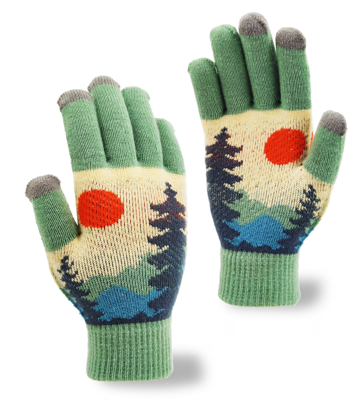 Forest Glow Knit Gloves
