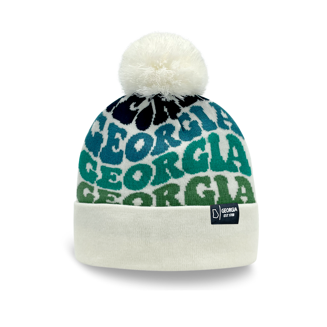 GEORGIA Colorful Pom Pom Beanie - Warm Knitted Winter Hat