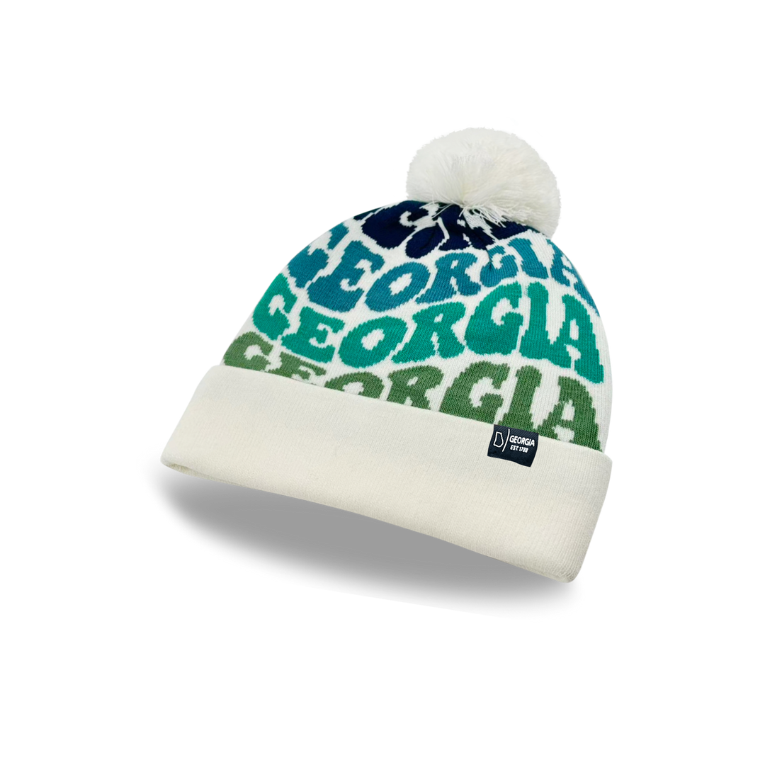 GEORGIA Colorful Pom Pom Beanie - Warm Knitted Winter Hat
