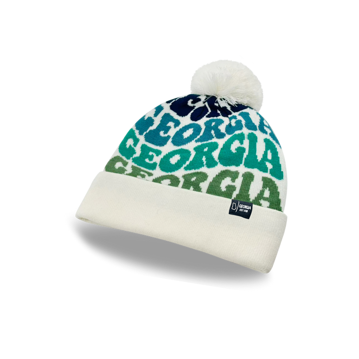 GEORGIA Colorful Pom Pom Beanie - Warm Knitted Winter Hat