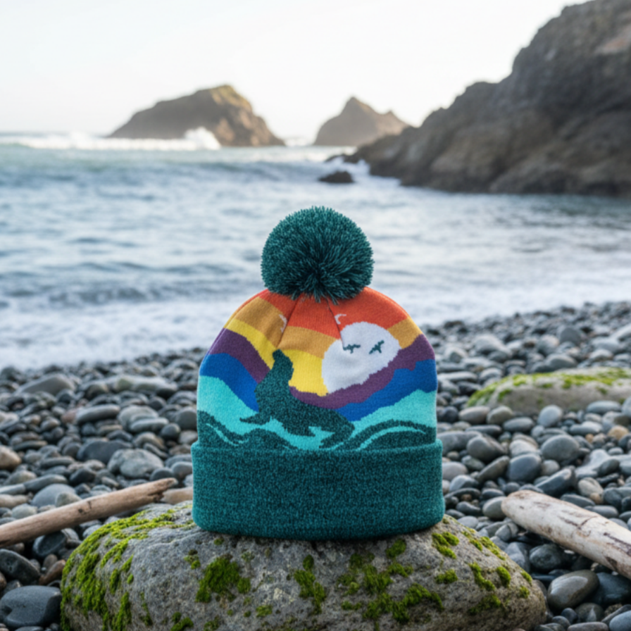 Sea Otter Kids Beanie Hat – Warm Winter Knit Hat for Little Nature Explorers