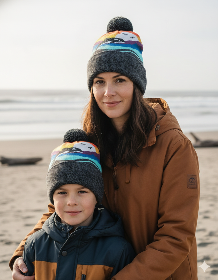 Orca Kids Beanie Hat – Colorful Knit Winter Hat for Little Ocean Explorers