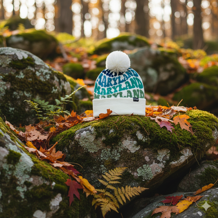 MARYLAND Colorful Knit Pom Pom Beanie - Warm Retro Winter Hat