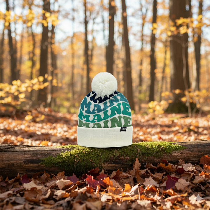 MAINE Colorful Winter Beanie Hat with Pom Pom - Cozy Knit Winter Hat