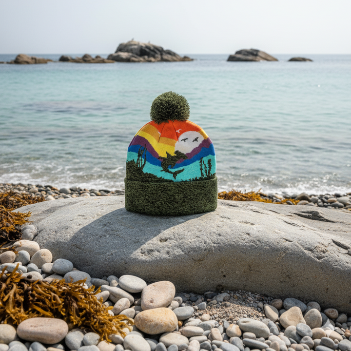 Kid Shark Pom Beanie Warm Winter Knit Hat for Ocean Adventure