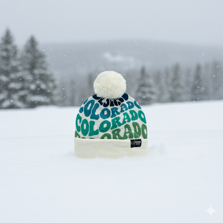COLORADO Colorful Pom Pom Beanie - Warm Knitted Winter Hat